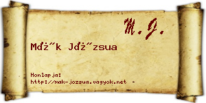 Mák Józsua névjegykártya